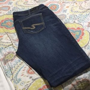 Plus size silver jeans